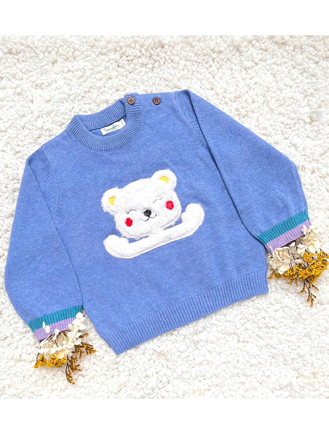 

Greendeer Unisex Kids Blue & White Pullover
