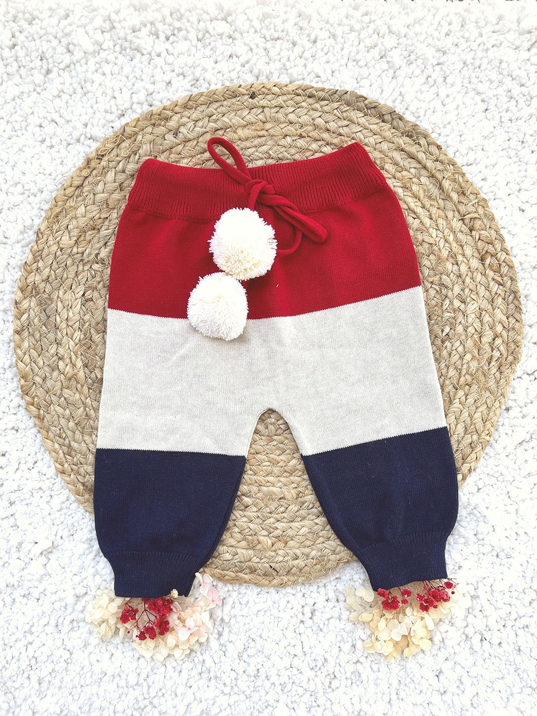 

Greendeer Kids Red & Navy Blue Colourblocked Cotton Lounge Joggers