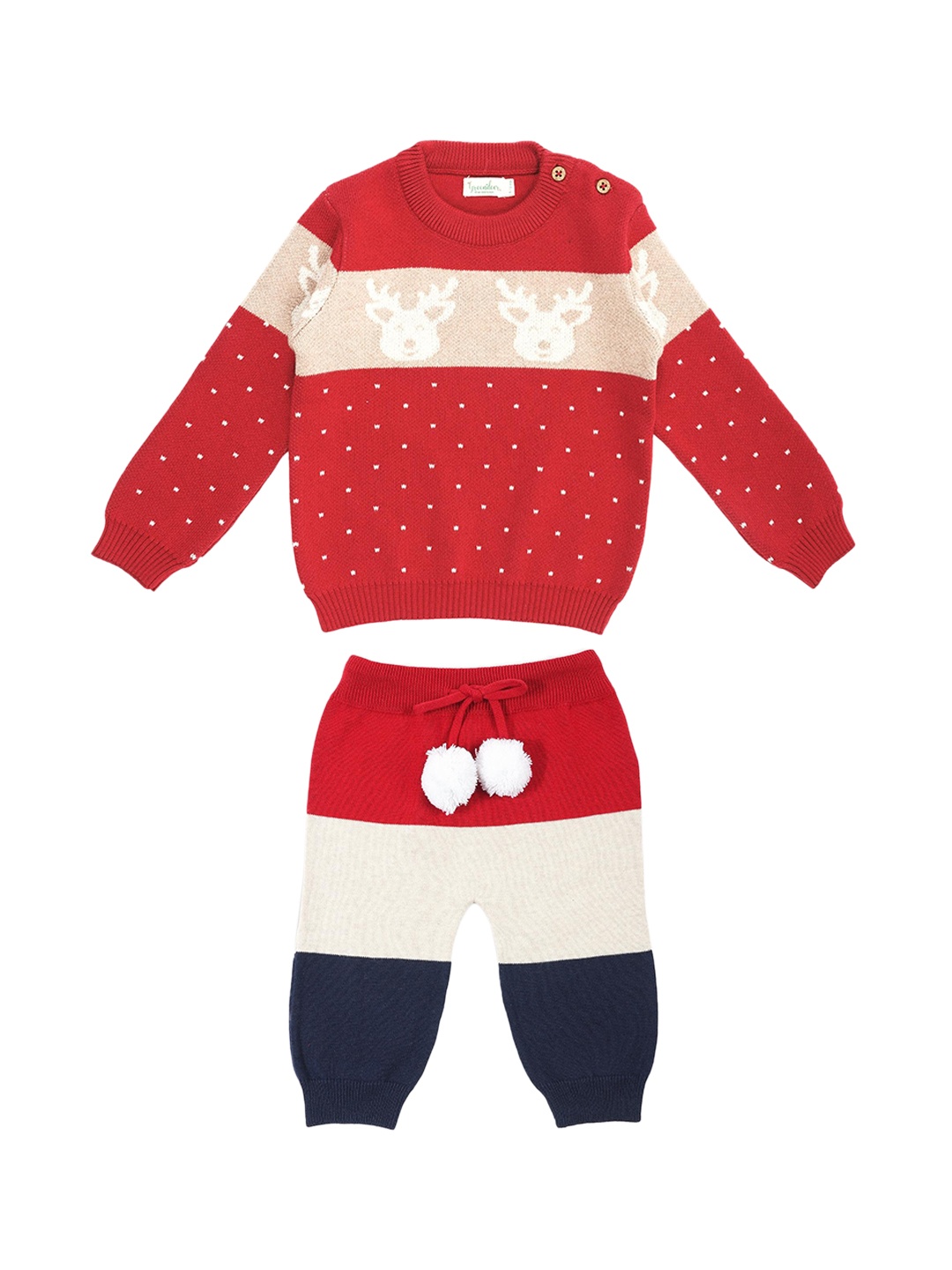 

Greendeer Kids Red & White Top with Pyjamas