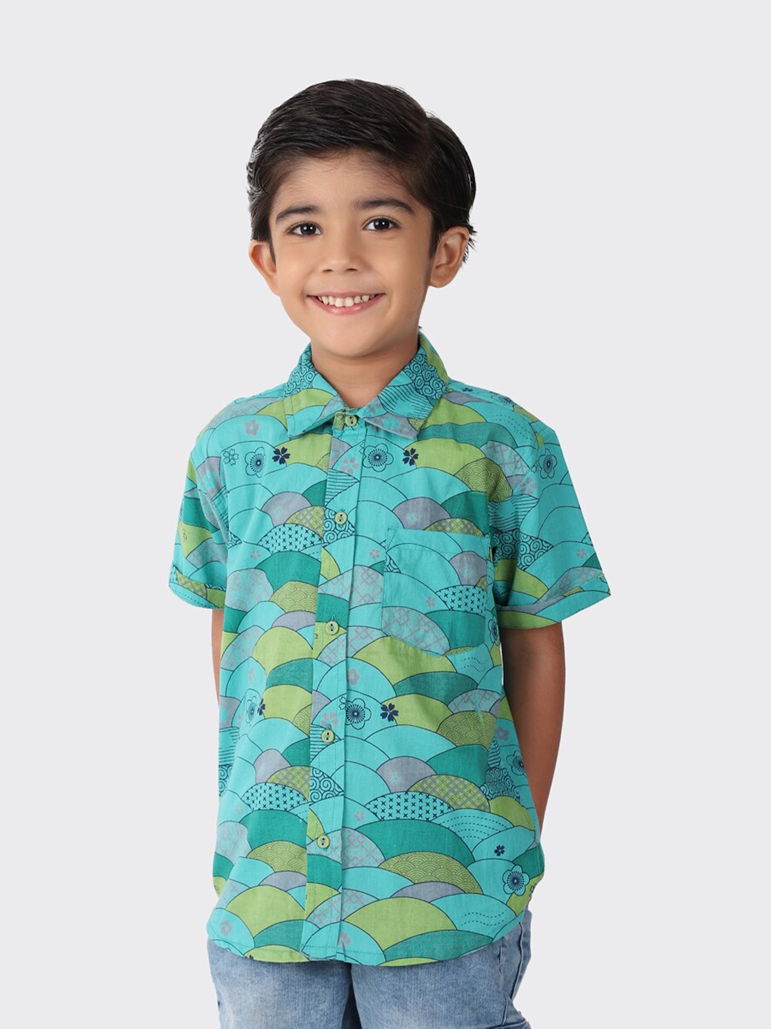 

Fabindia Boys Multicoloured Printed Casual Shirt, Multi