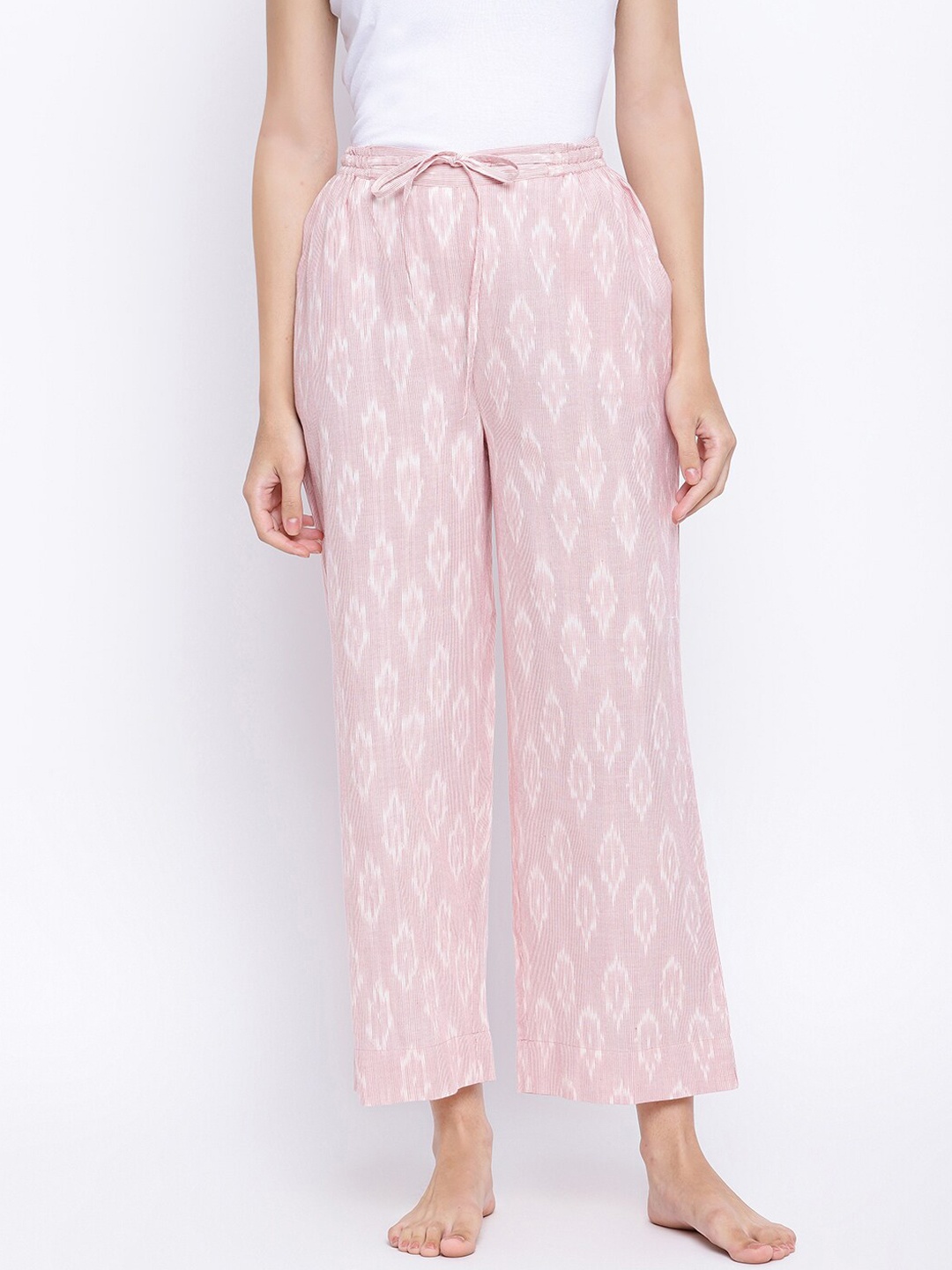 

Fabindia Women Pink Abstract Printed Cotton Lounge Pant