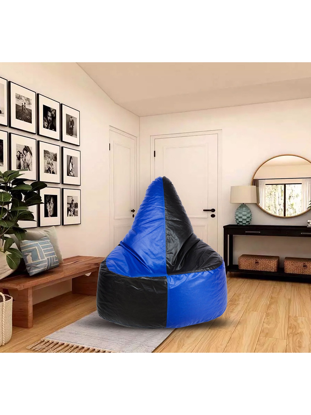 

SHIRA 24 Black & Blue Colourblocked Bean Bag Cover