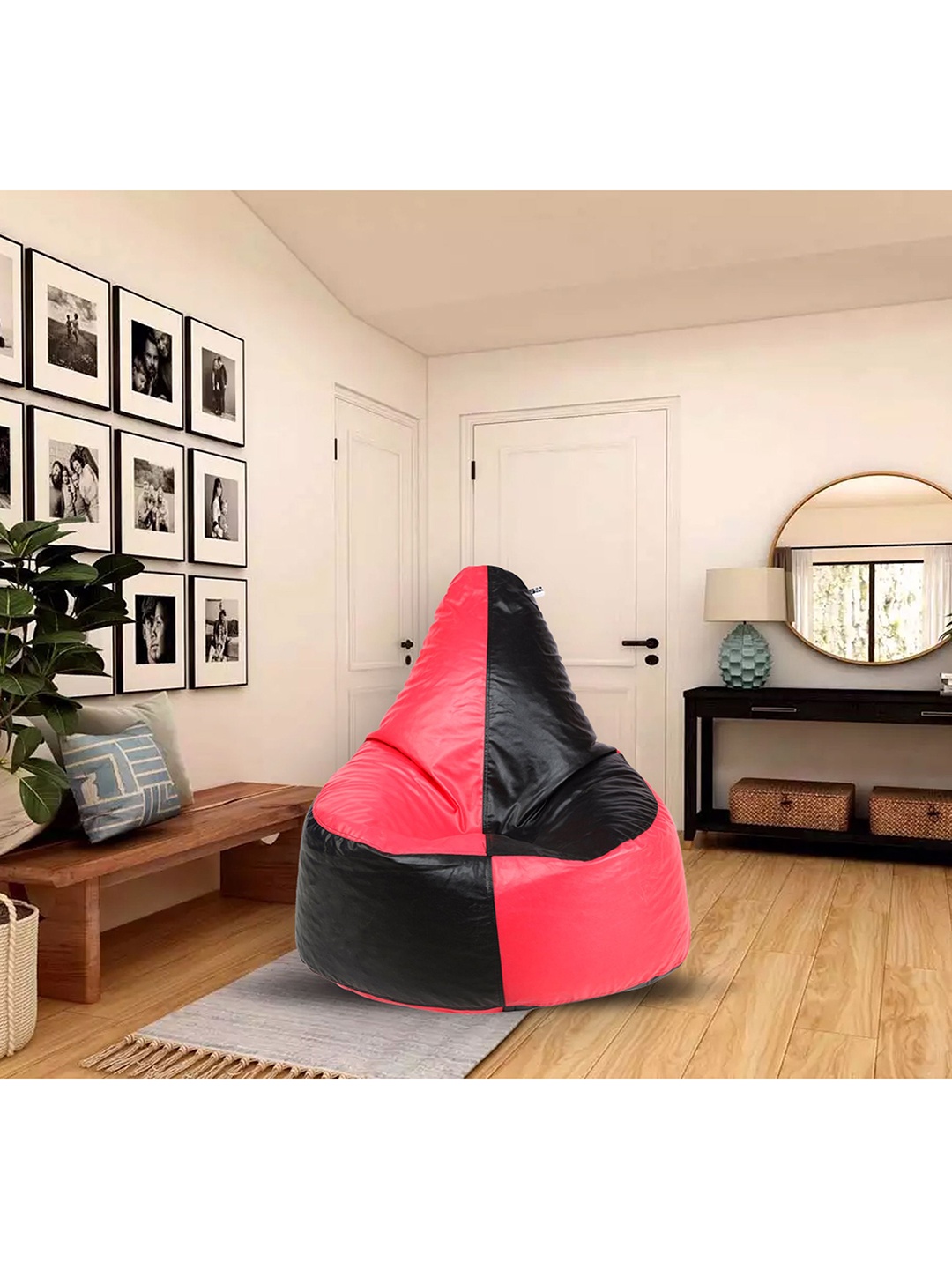 

SHIRA 24 Black & Pink Solid Bean Bag Cover