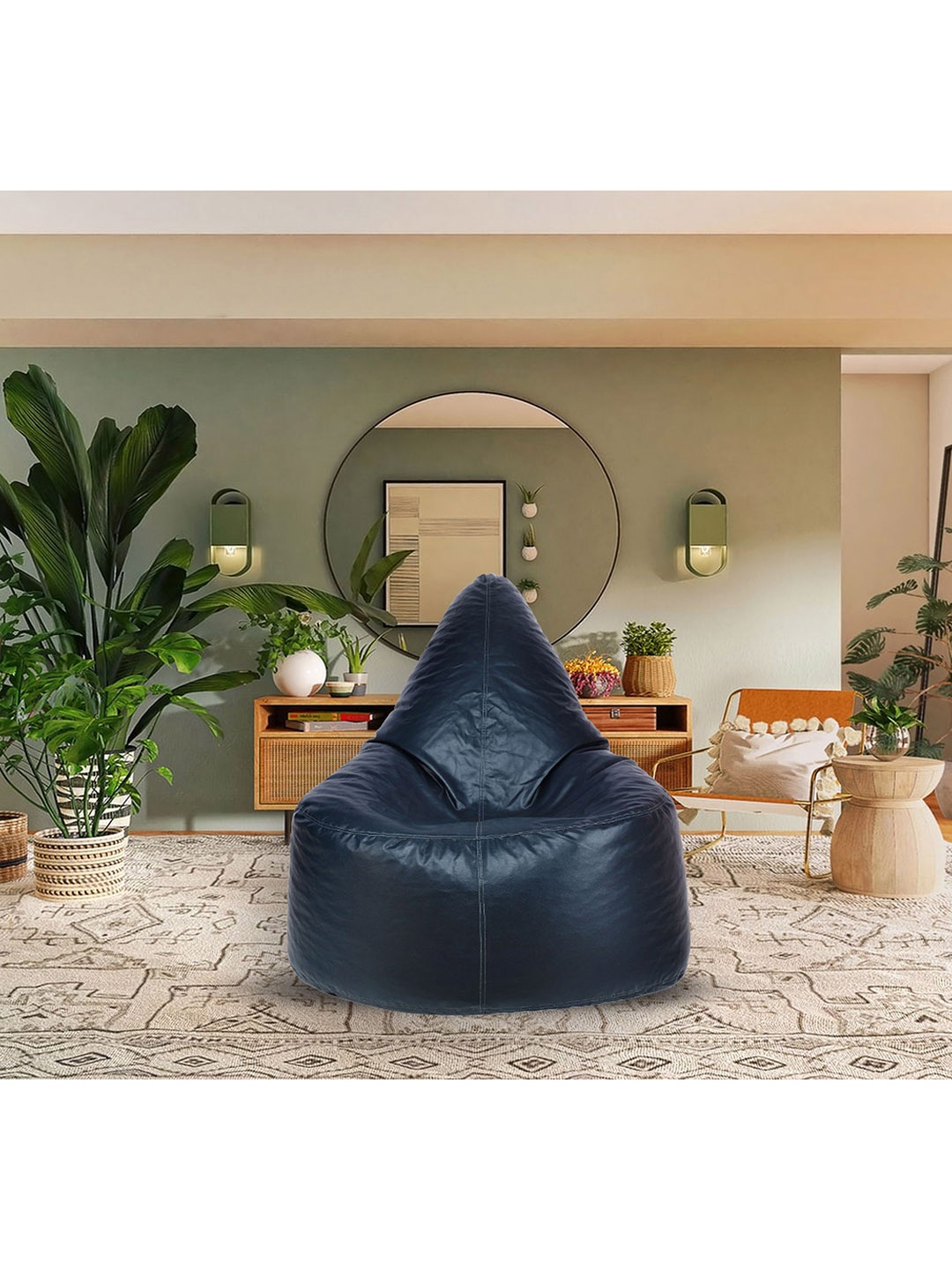 

SHIRA 24 Navy Blue Solid Bean Bag Cover