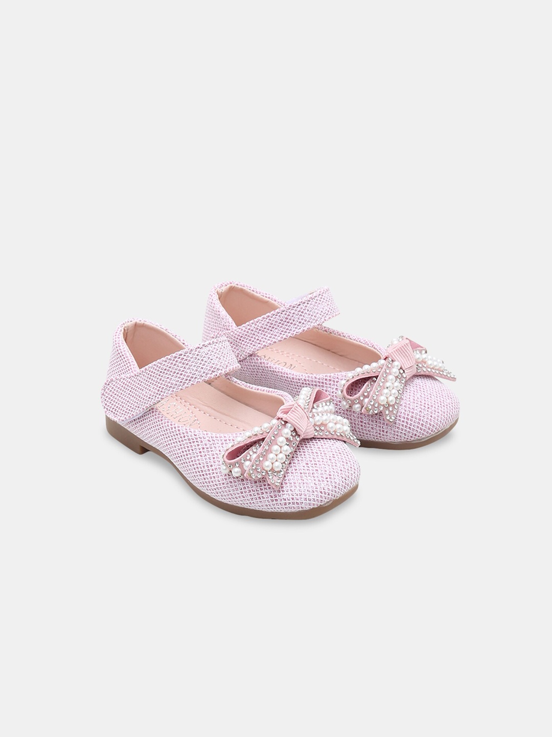 

Hopscotch Girls Pink Embellished Ballerinas with Bows Flats