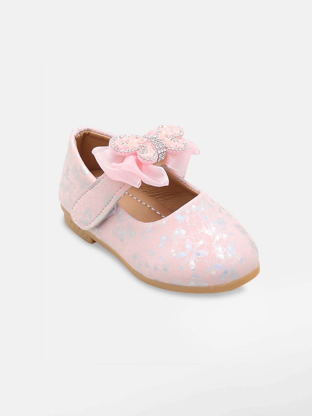

Hopscotch Girls Pink Printed Ballerinas with Bows Flats