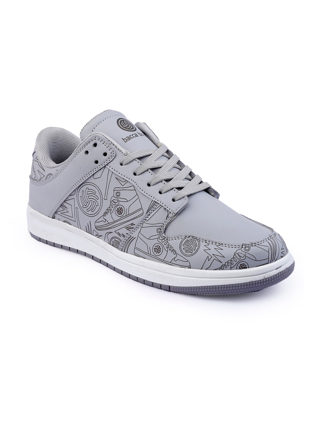 

bacca bucci Men Grey Printed PU Sneakers