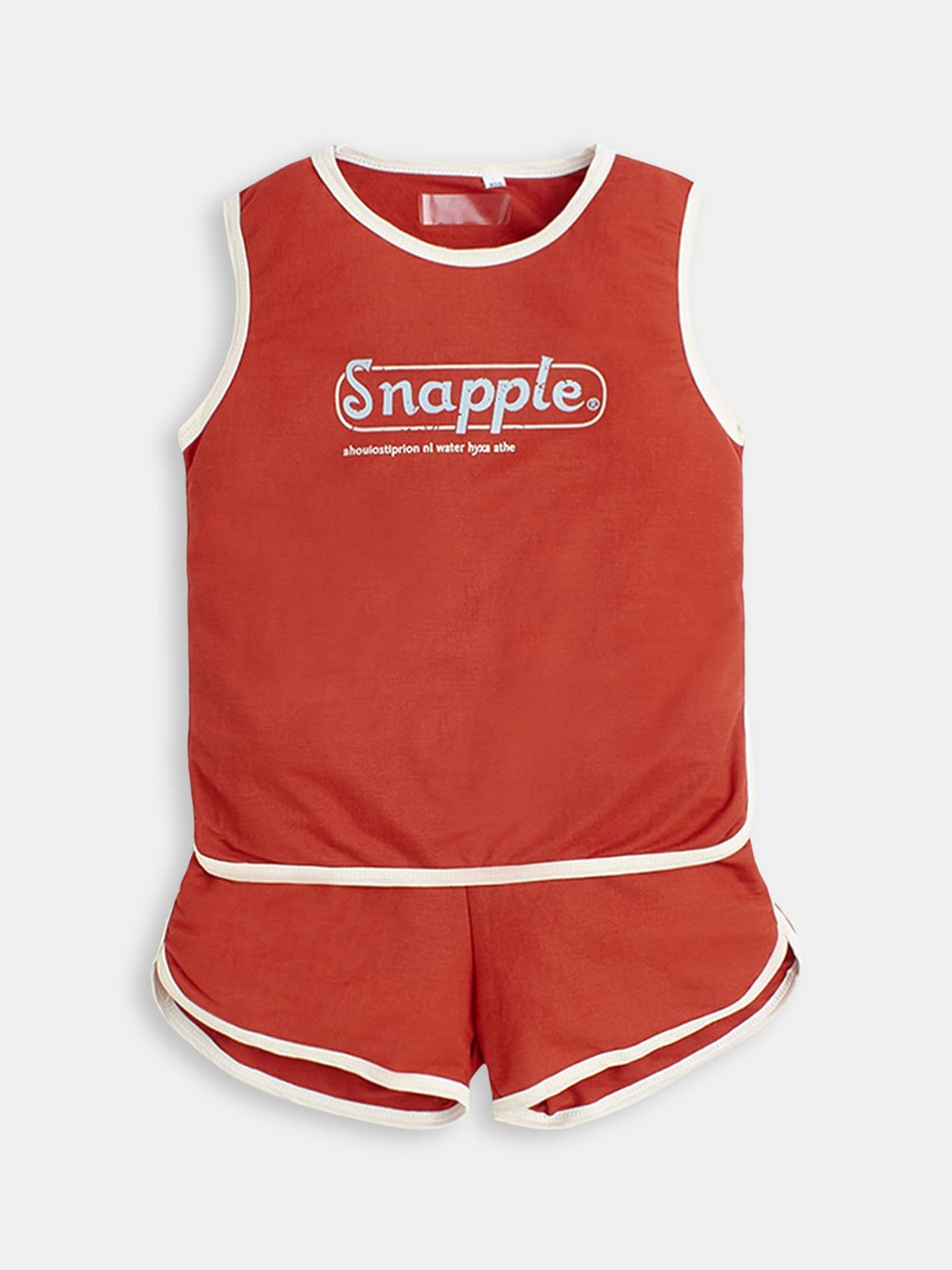 

Hopscotch Boys Maroon & White Printed T-shirt with Shorts