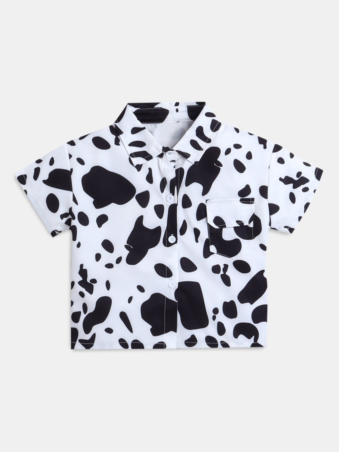

Hopscotch Boys White & Black Printed Shirt,Tie and Shorts
