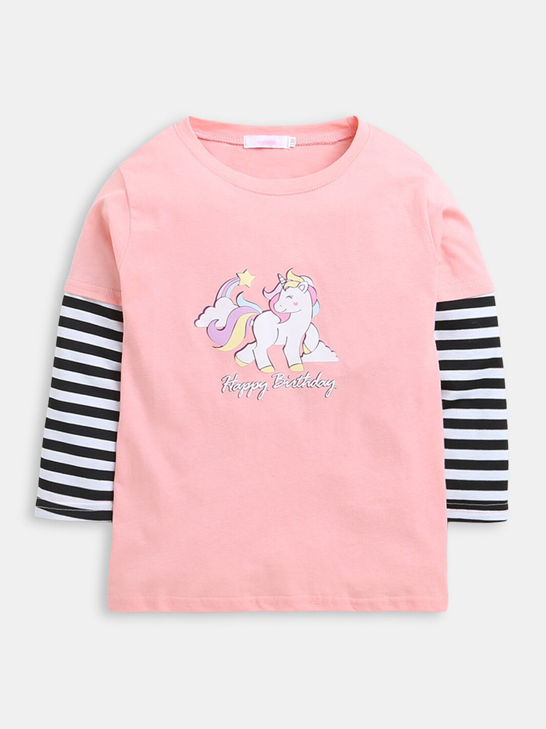 

Hopscotch Girls Pink Printed Full-Sleeve Sweatshirt