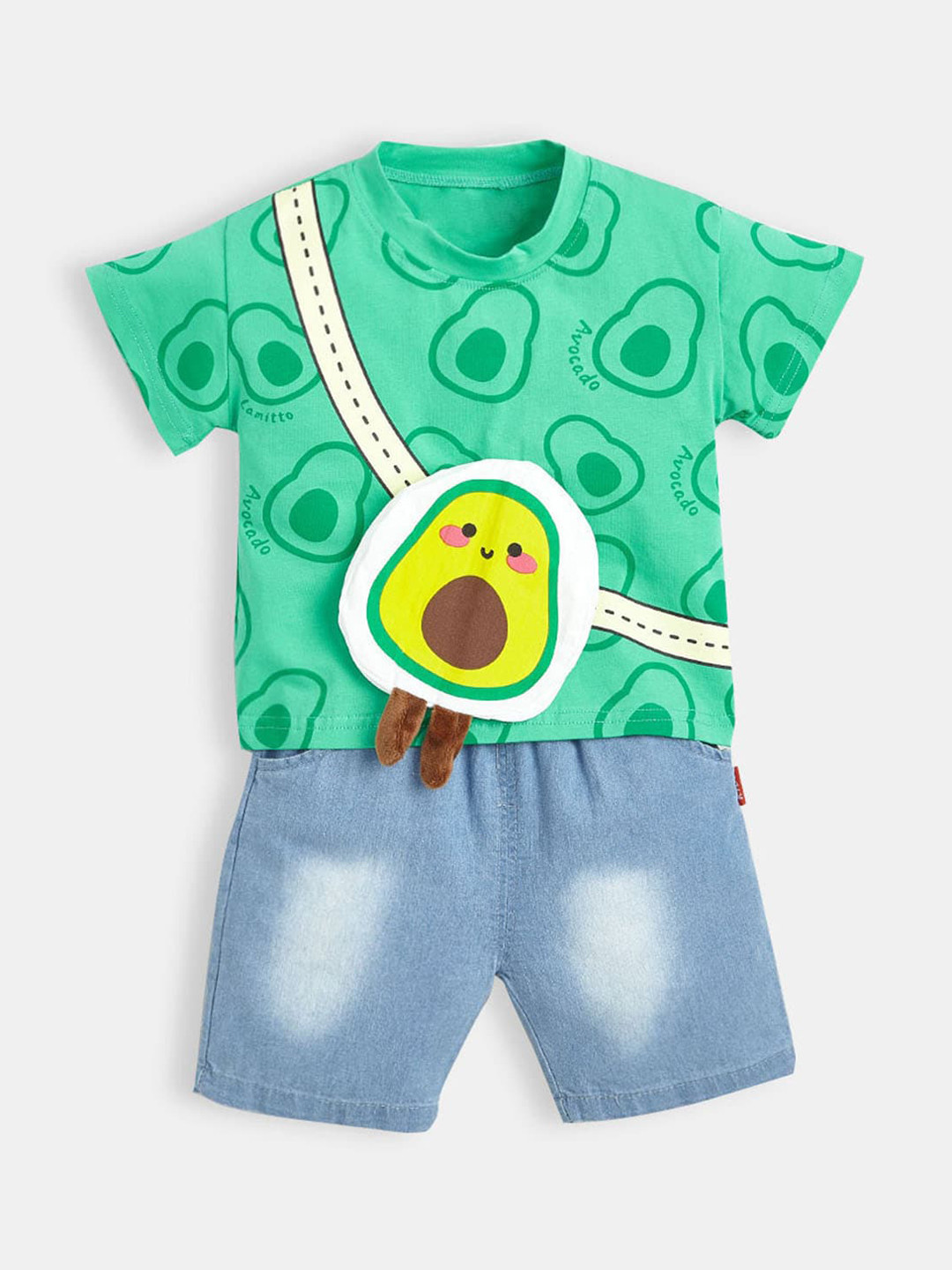 

Hopscotch Boys Green Cotton Clothing Set