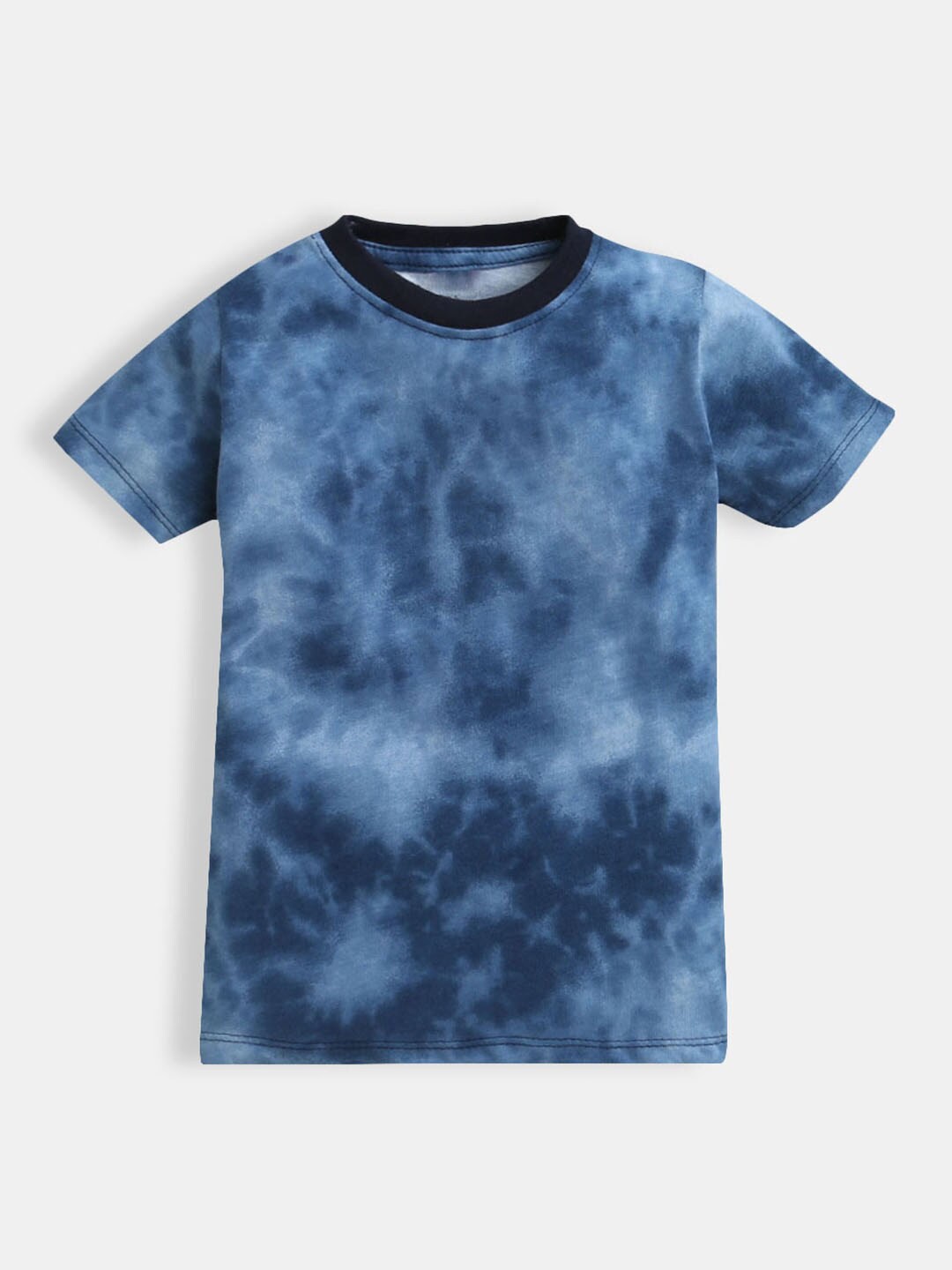 

Hopscotch Boys Navy Blue Tie and Dye Dyed T-shirt