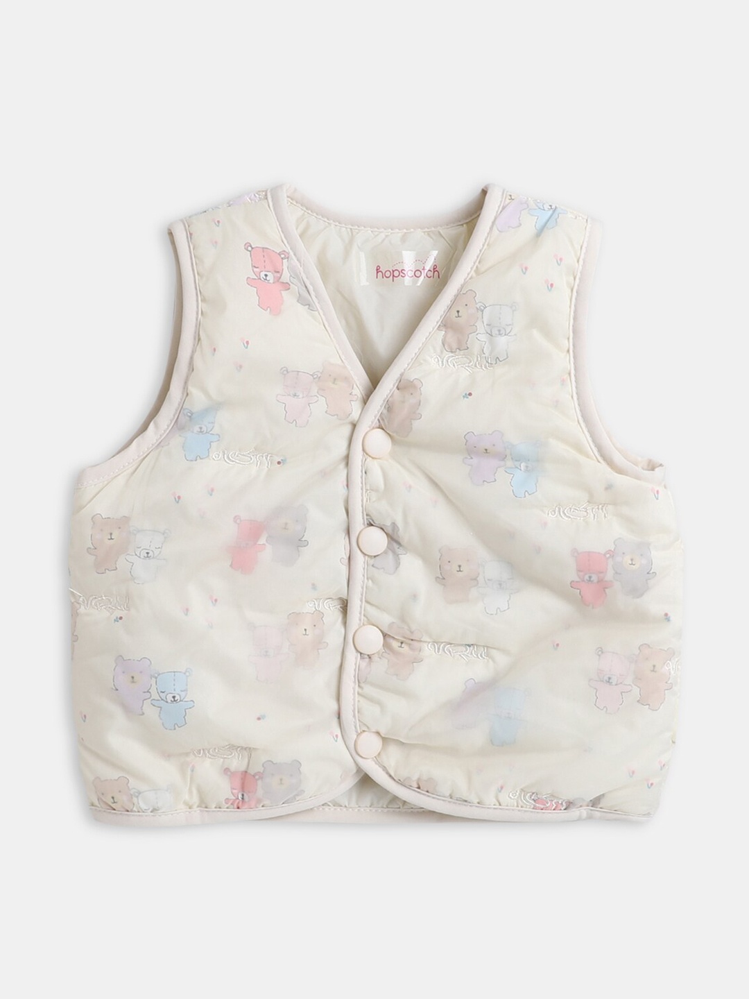 

Hopscotch Boys Off White & Pink Sleeveless Jacket