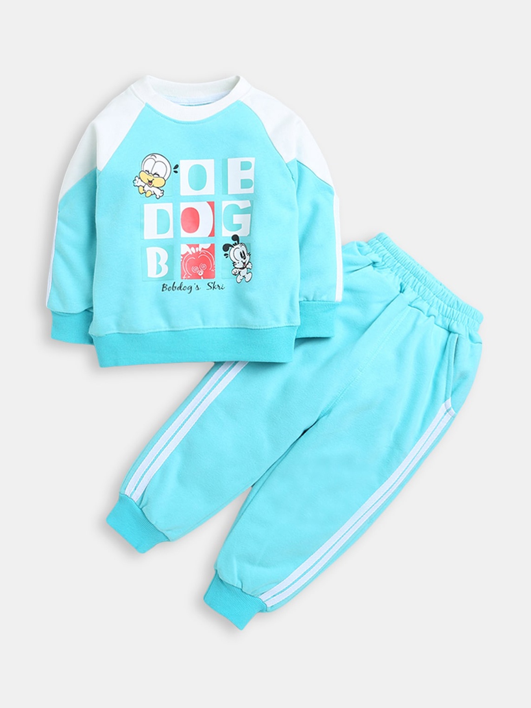 

Hopscotch Boys Blue & White Printed Top with Trousers