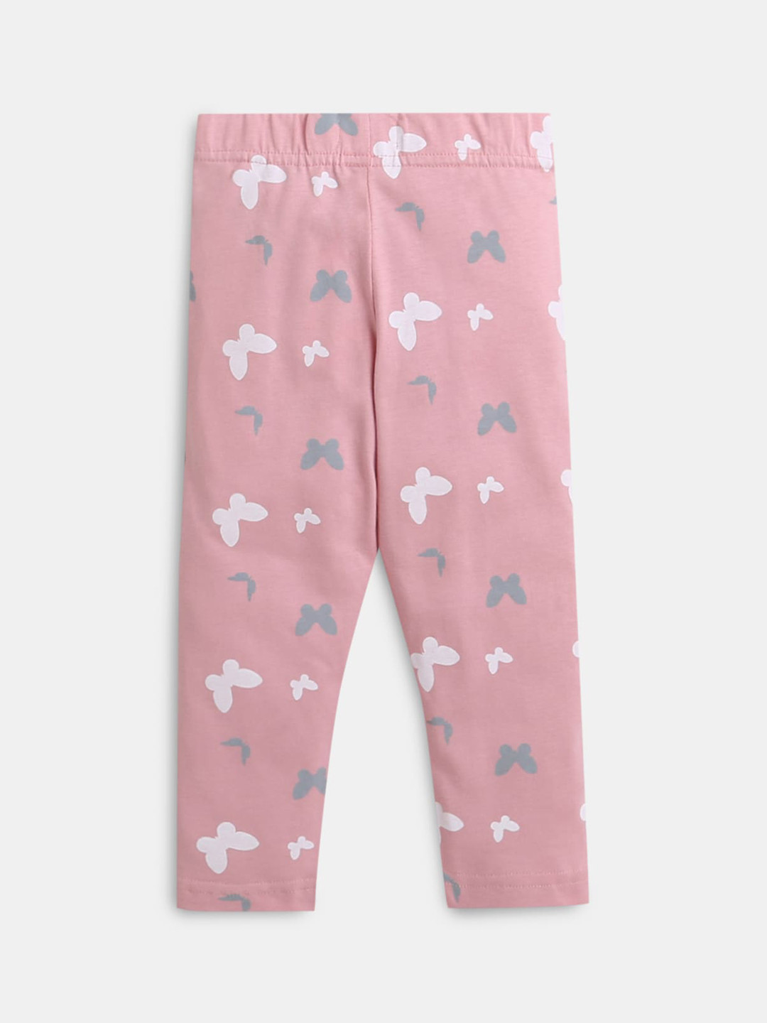 

Hopscotch Girls Pink & White Printed Pure Cotton Ankle-Length Leggings