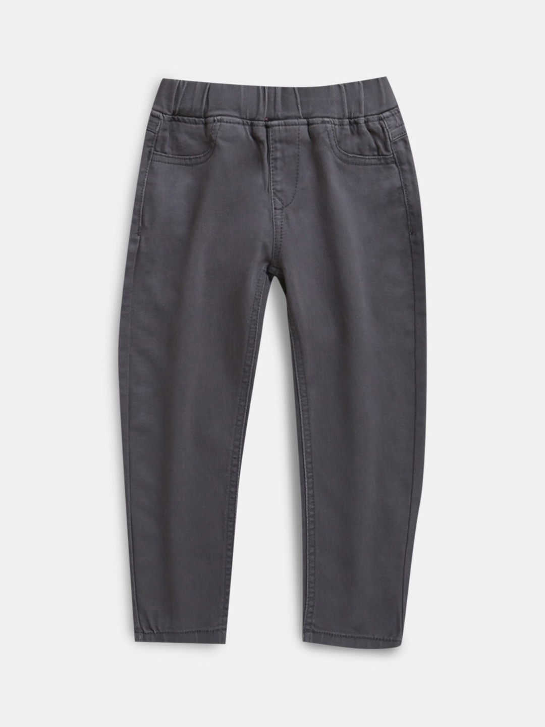 

Hopscotch Girls Grey Solid Cotton Skinny Fit Stretchable Jeans