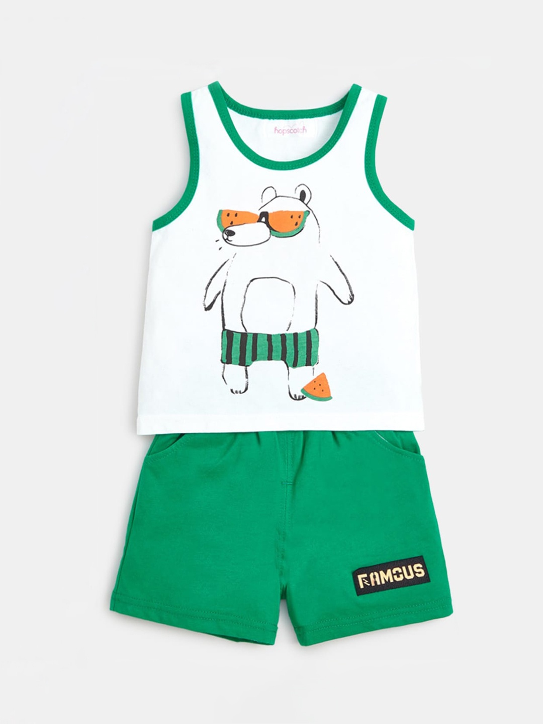 

Hopscotch Boys White Cotton Clothing Set