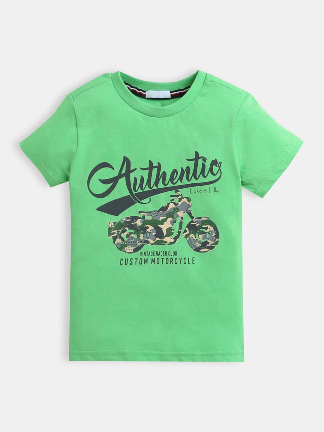 

Hopscotch Boys Green Printed T-shirt