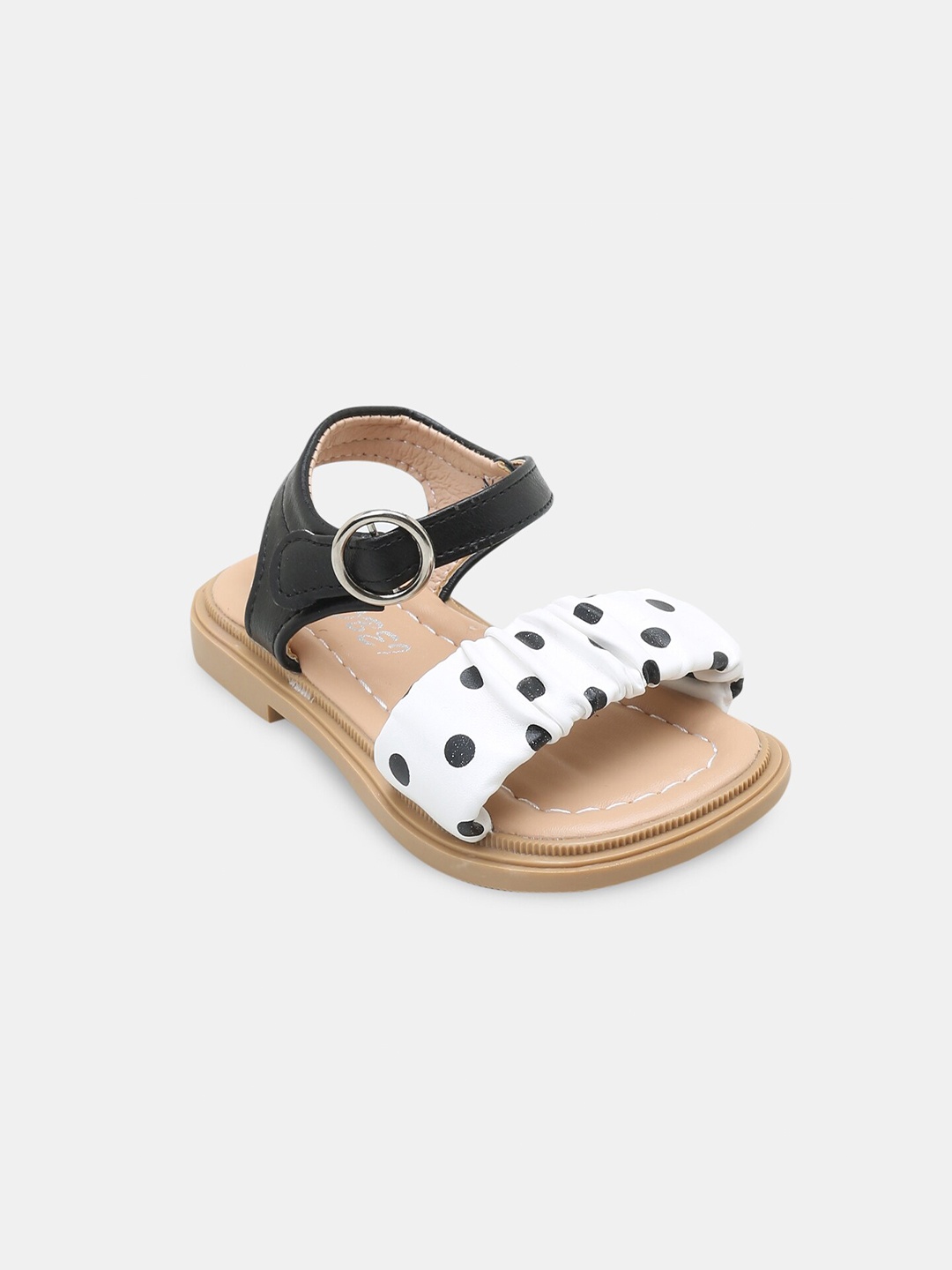 

Hopscotch Girls Black Printed Open Toe Flats