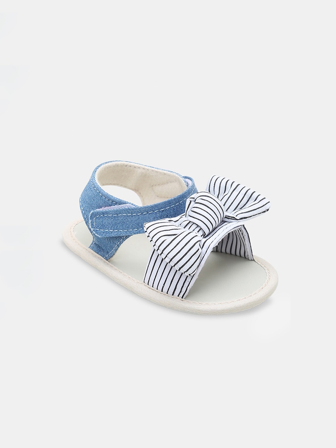 

Hopscotch Girls Blue Embellished Open Toe Flats with Bows