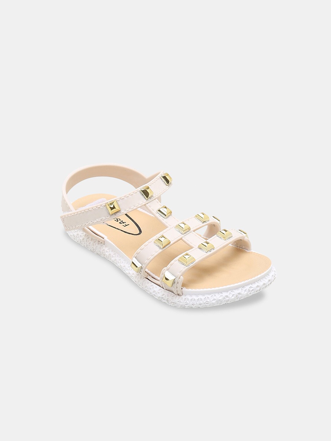 

Hopscotch Girls Beige Embellished Open Toe Flats
