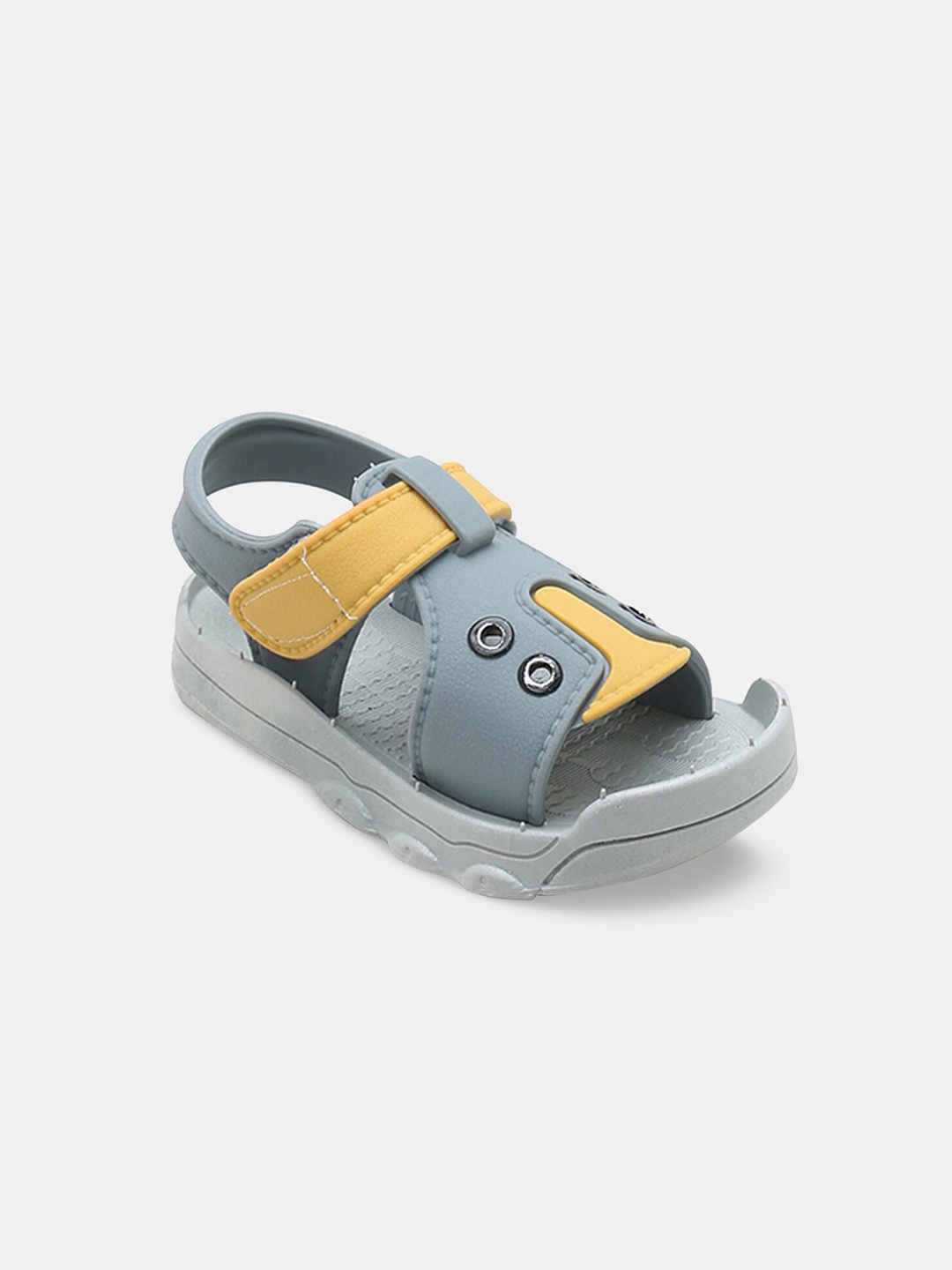 

Hopscotch Unisex Kids Grey & Yellow Comfort Sandals