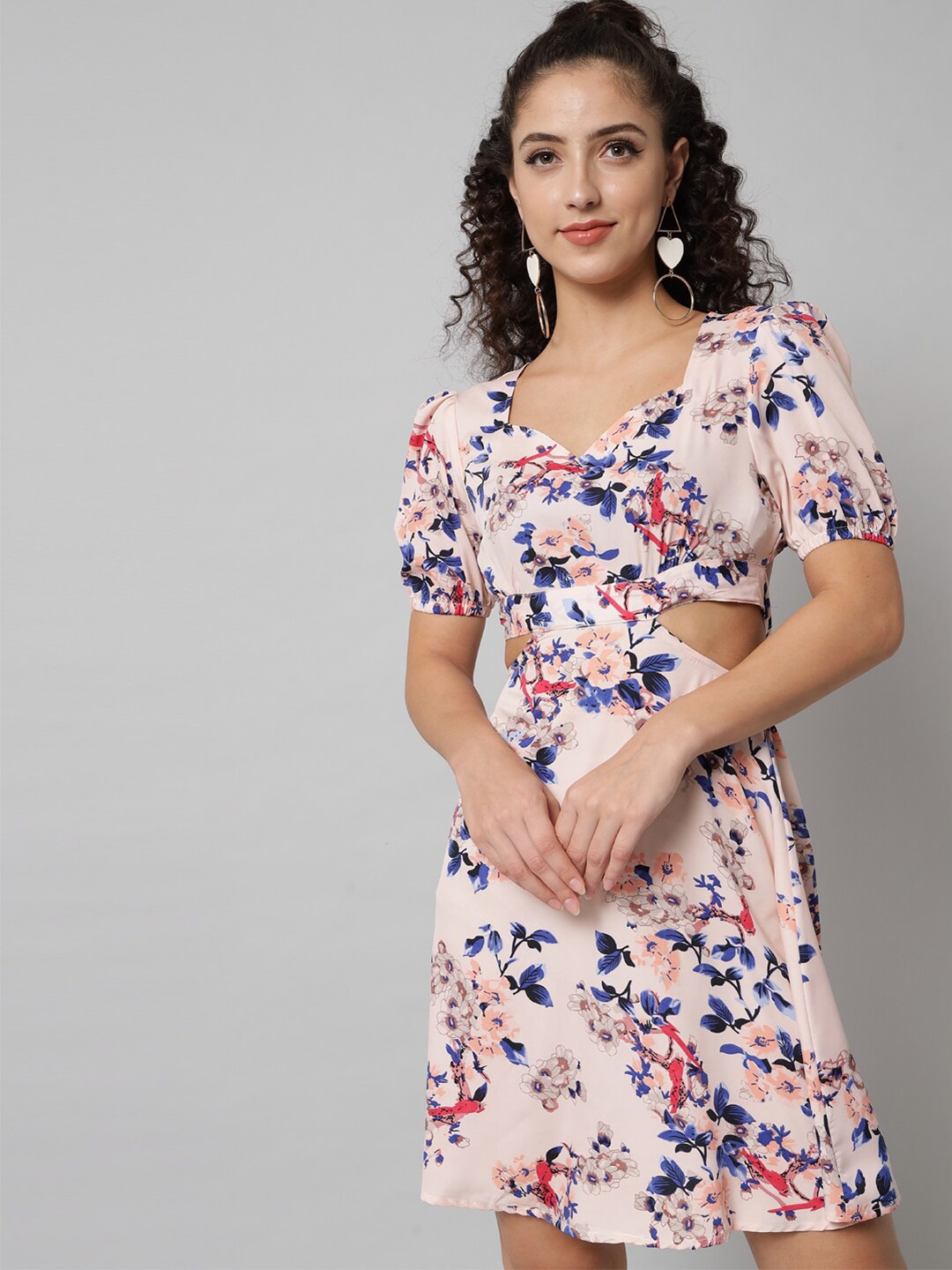 

emeros Cream-Coloured Floral Crepe Dress