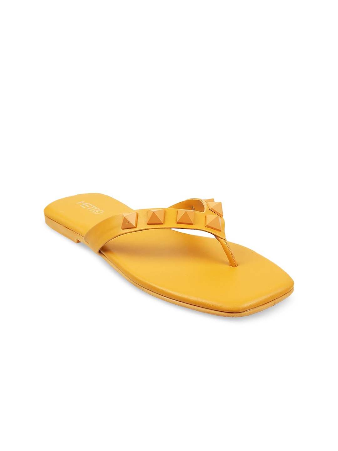 

Mochi Women Yellow T-Strap Flats