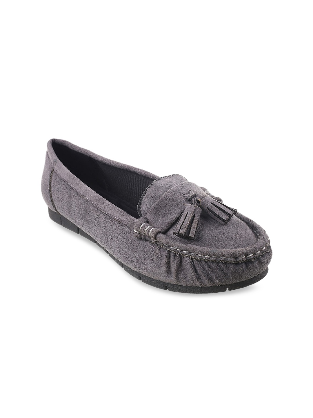 

Mochi Women Grey Ballerinas with Tassels Flats