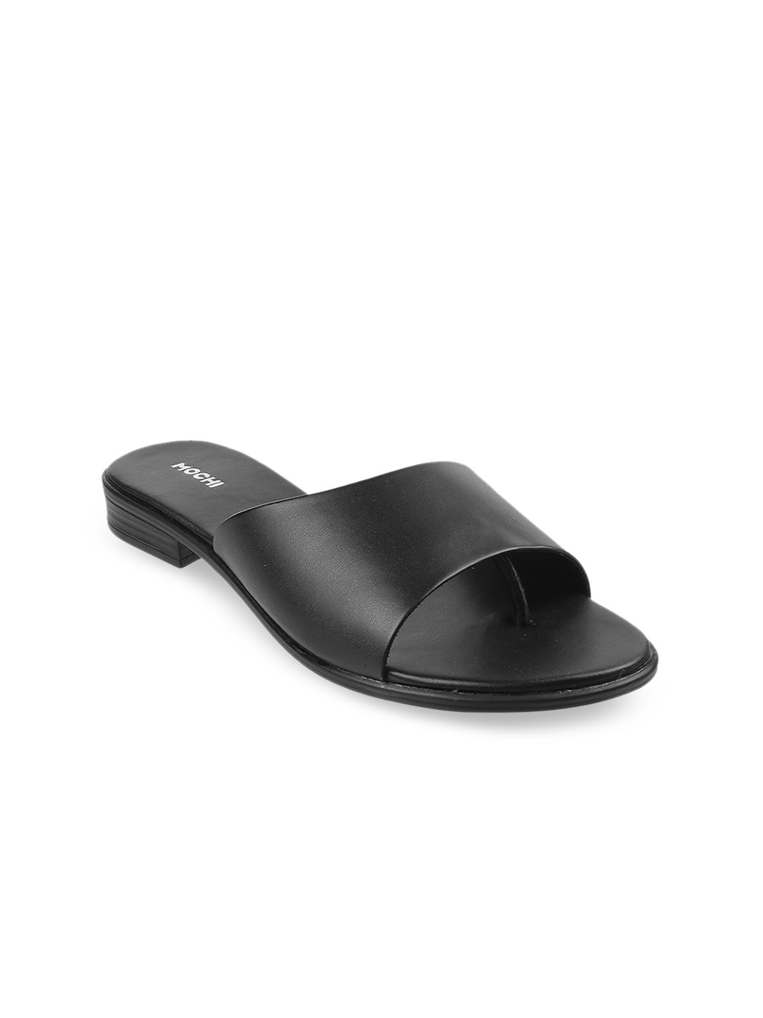 

Mochi Women Black Open Toe Flats