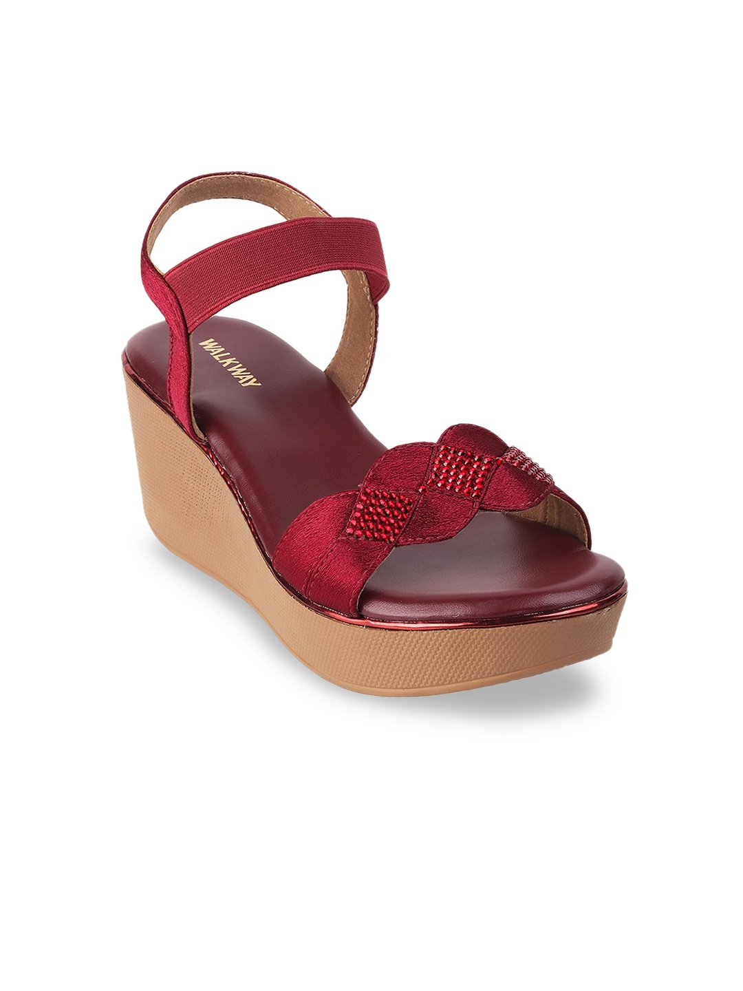 

WALKWAY by Metro Maroon Wedge Sandals