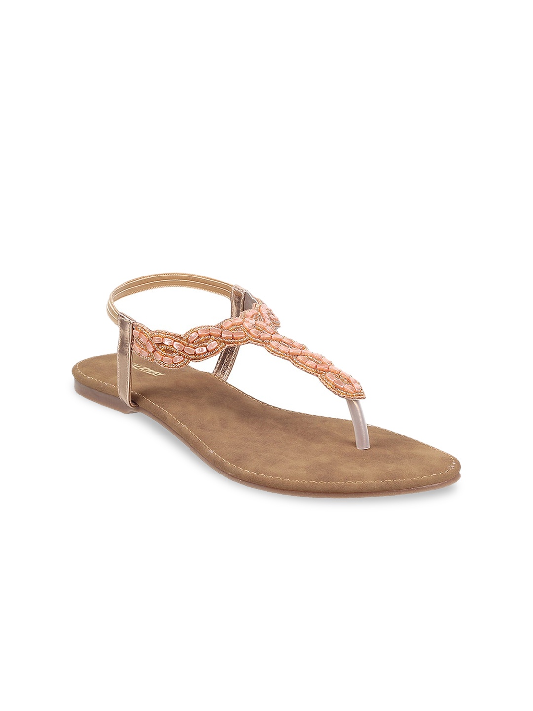 

WALKWAY by Metro Women Pink Embellished T-Strap Flats