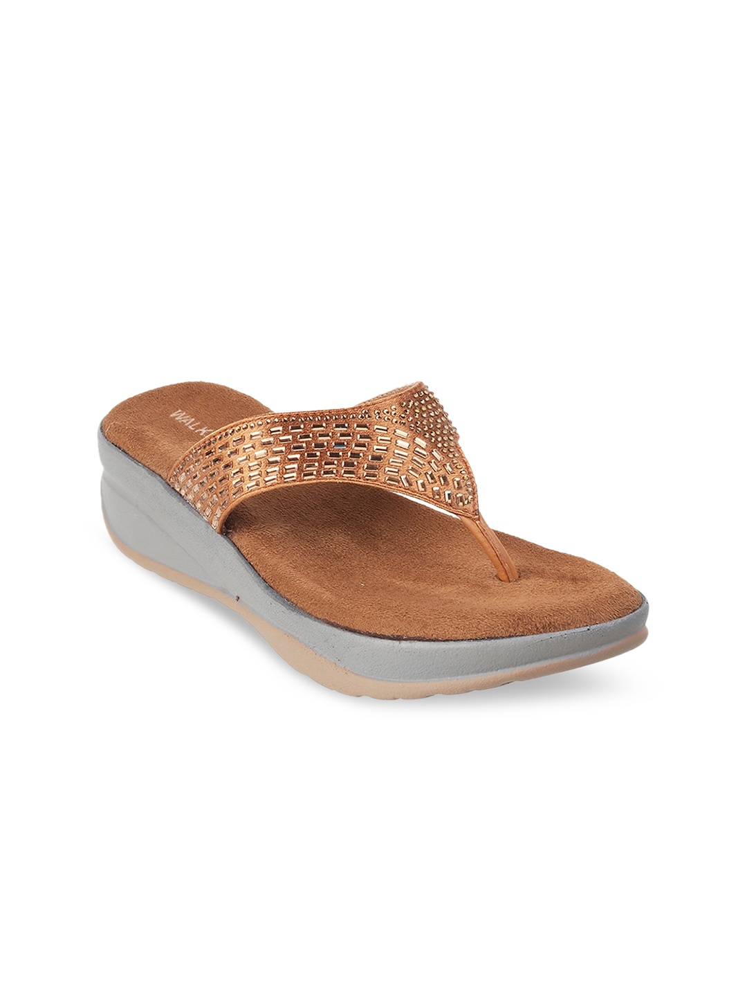 

WALKWAY by Metro Gold-Toned Embellished Comfort Heels