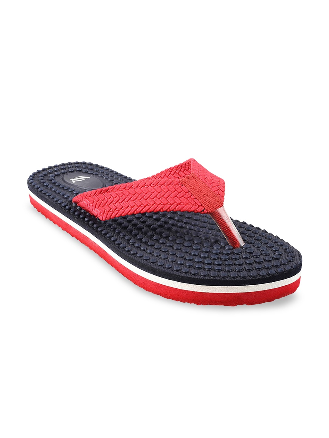 

WALKWAY by Metro Women Blue and Red Textured T-Strap Flats