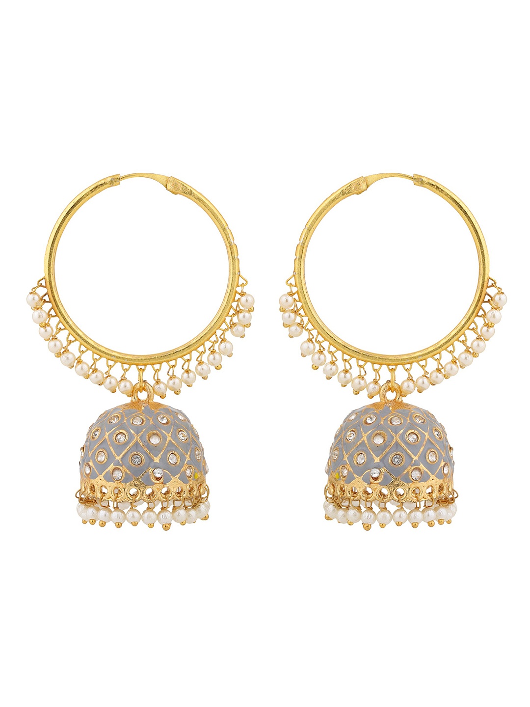 

Sanjog Grey Classic Jhumkas Earrings