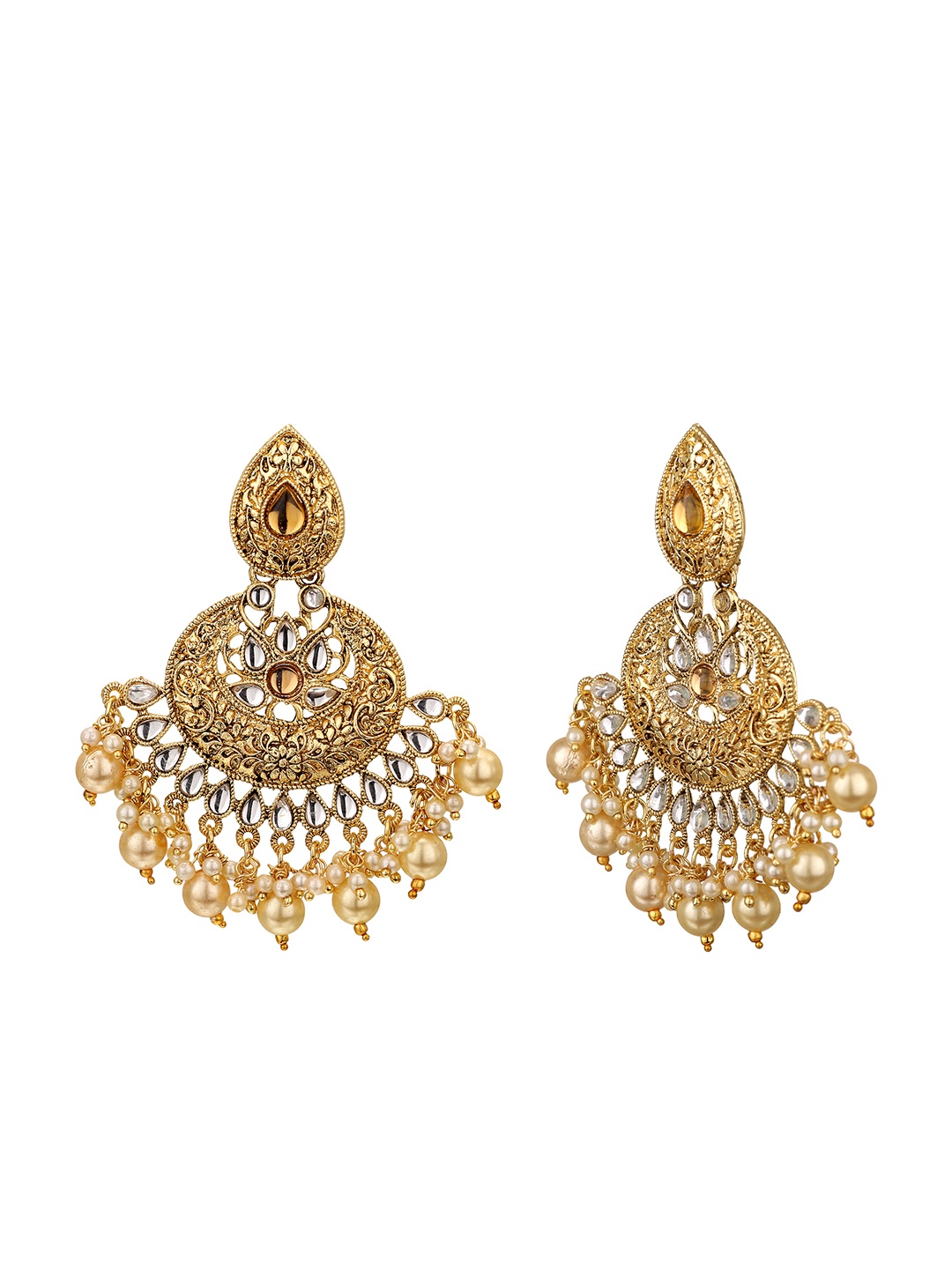 

Sanjog Gold-Toned Classic Chandbalis Earrings