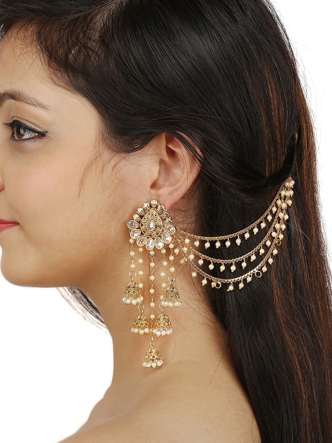 

Sanjog Gold-Plated Classic Jhumkas Earrings