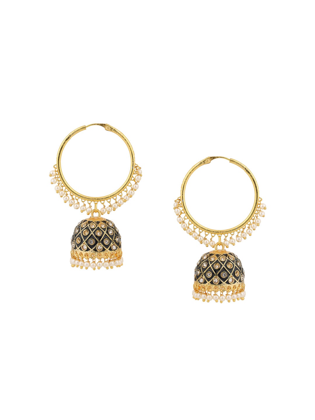 

Sanjog Black Classic Hoop Earrings