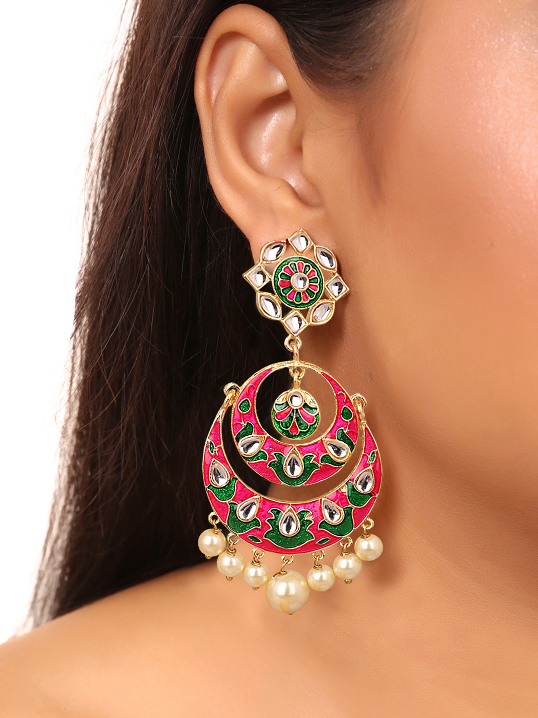 

Sanjog Gold-Toned Classic Chandbalis Earrings