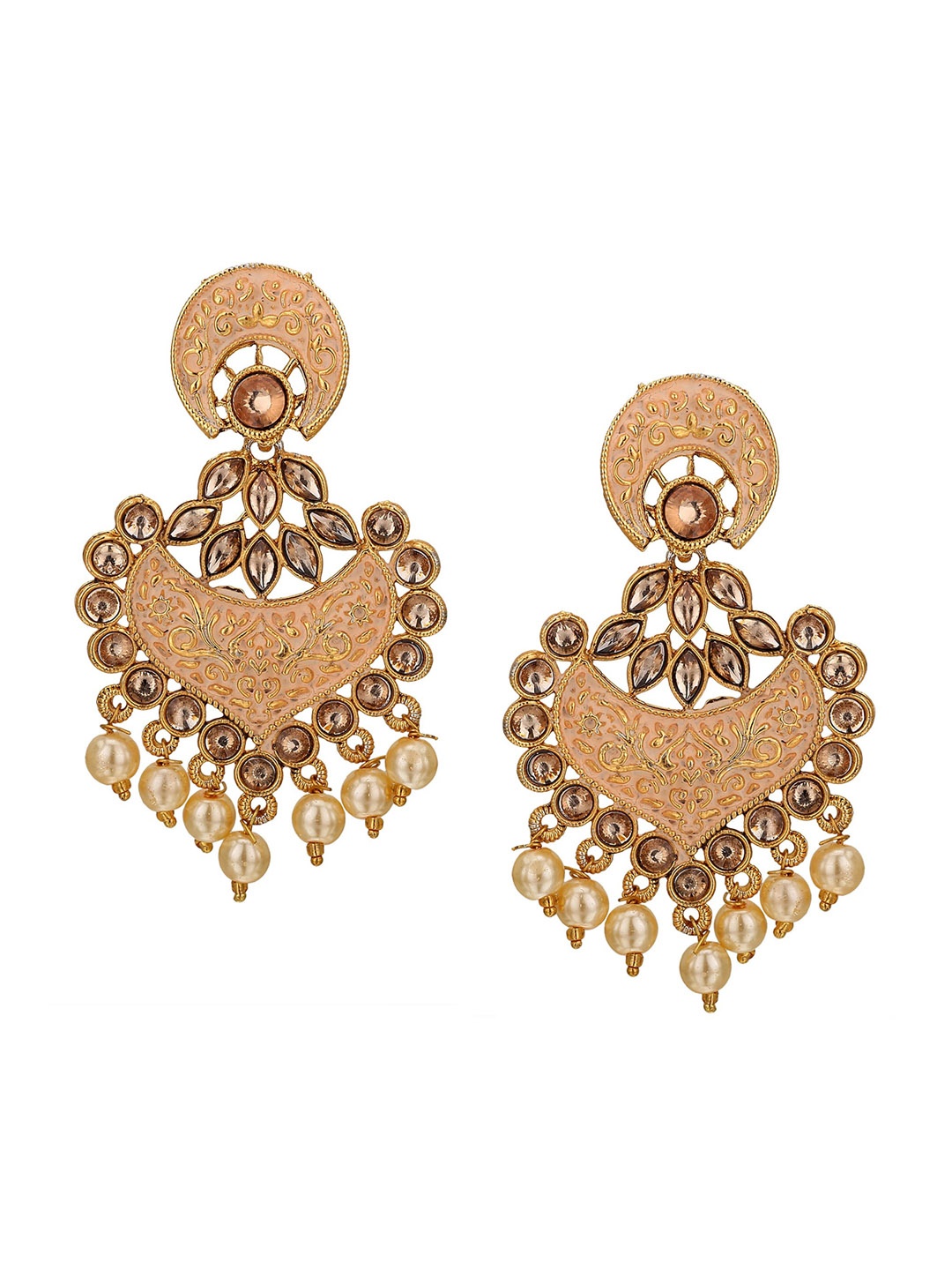 

Sanjog Peach-Coloured Classic Drop Earrings