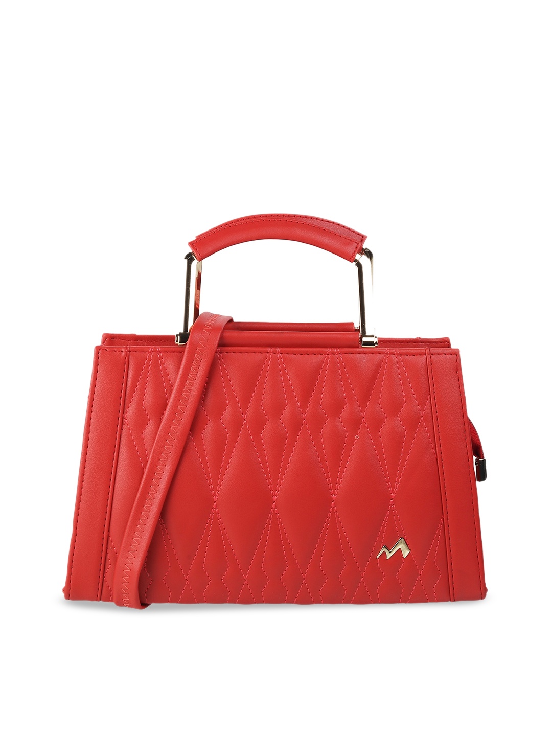 

Metro Red Oversized Shopper Satchel with Quilted