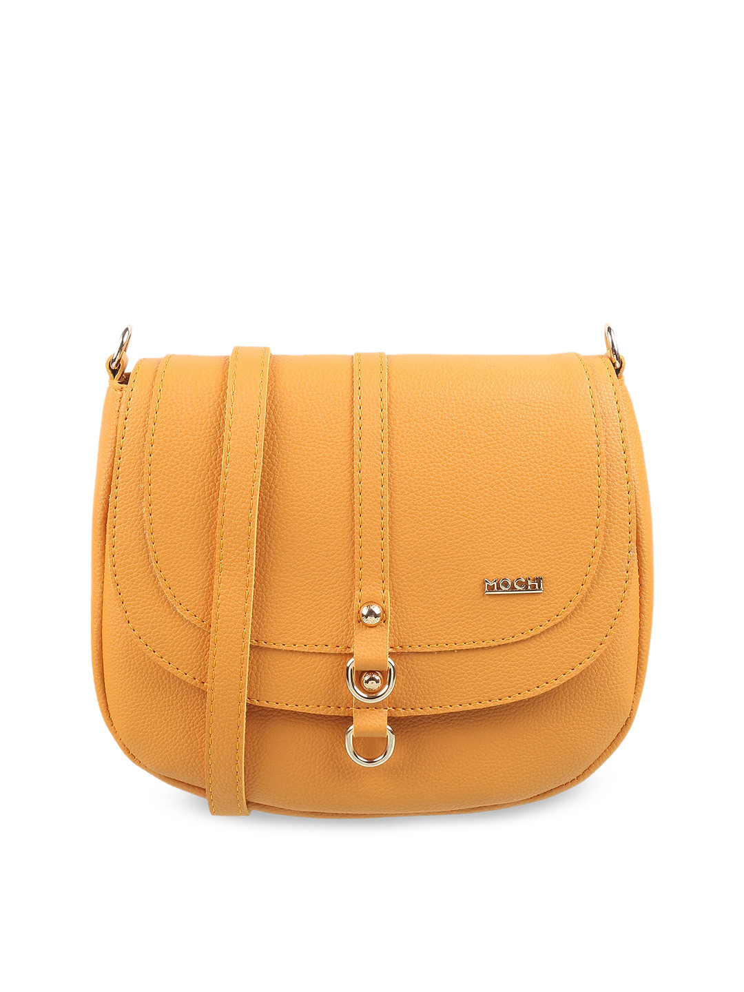 

Mochi Yellow PU Half Moon Sling Bag