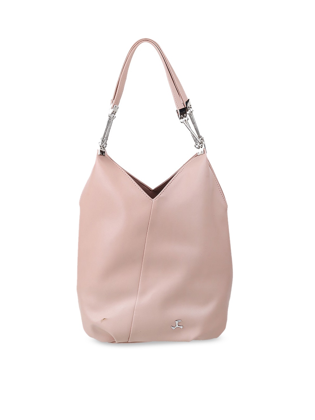 

Mochi Women Pink PU Structured Hobo Bag