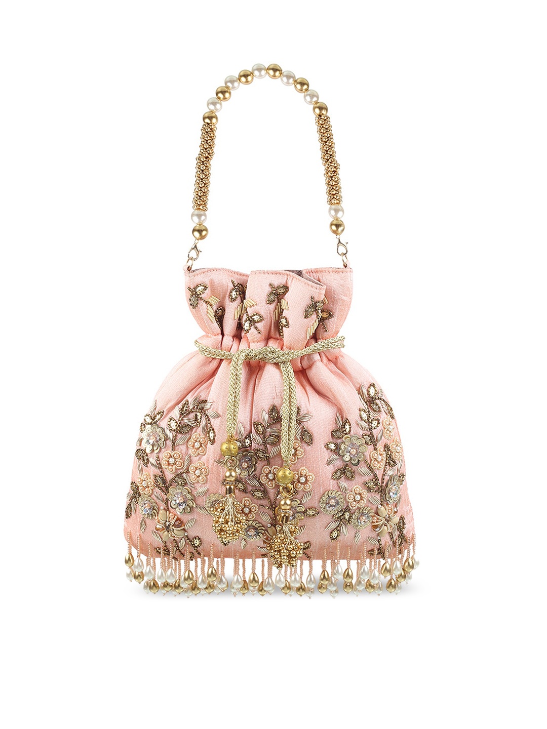 

Mochi Peach-Coloured Oversized Bucket Tote Bag with Cut Work