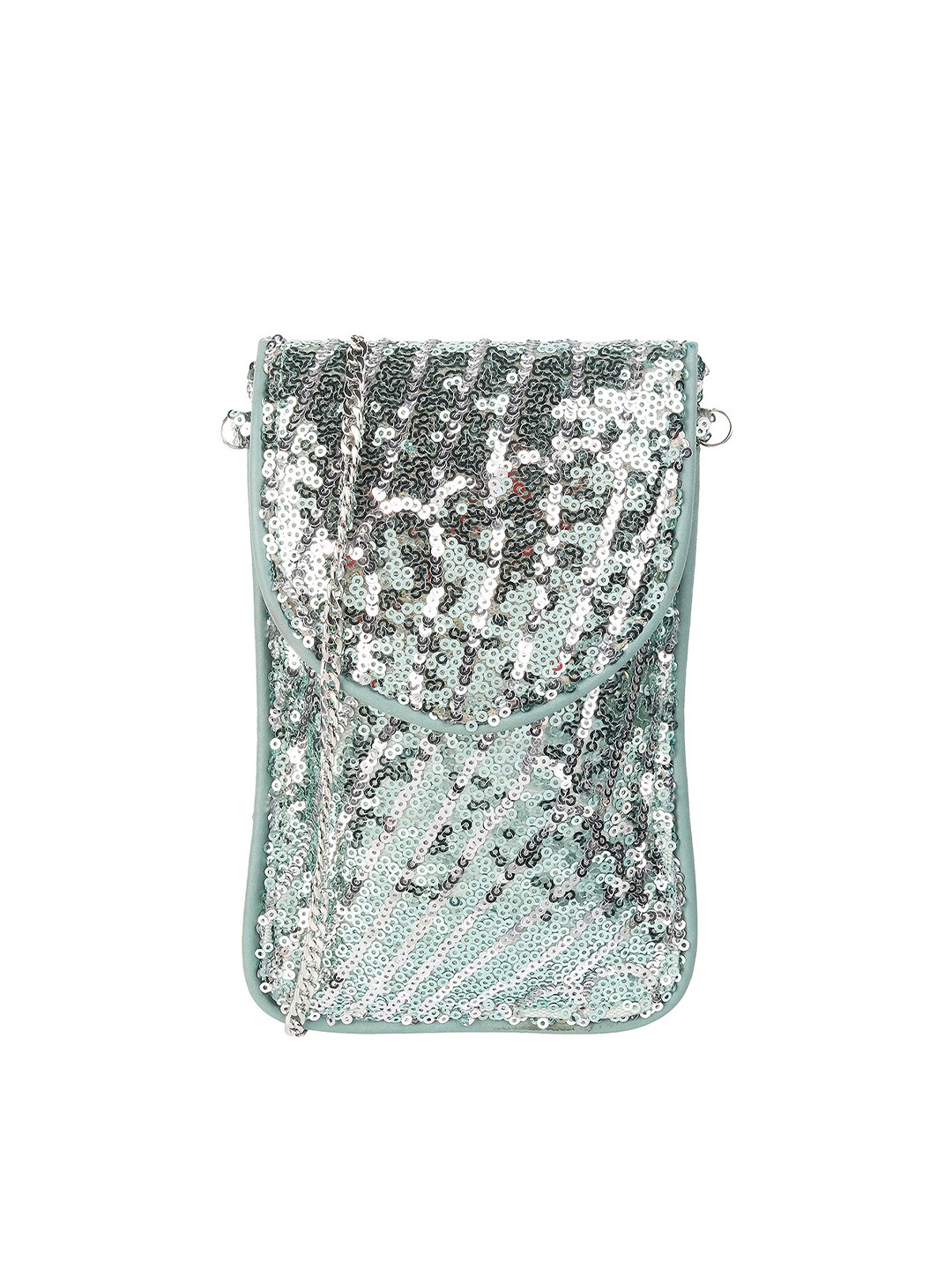 

Mochi Green Embellished Structured Sling Bag