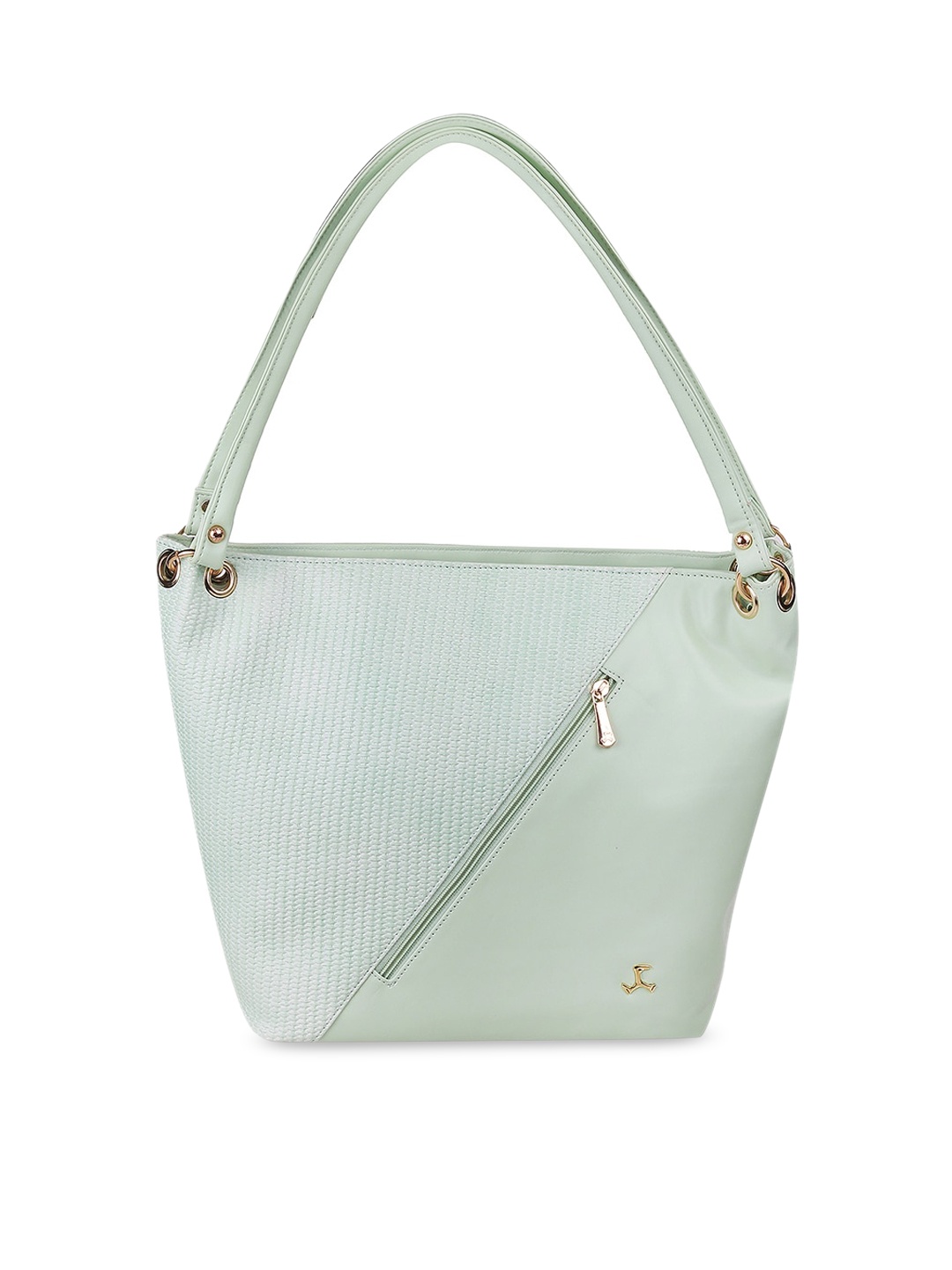 

Mochi Green Textured PU Structured Shoulder Bag