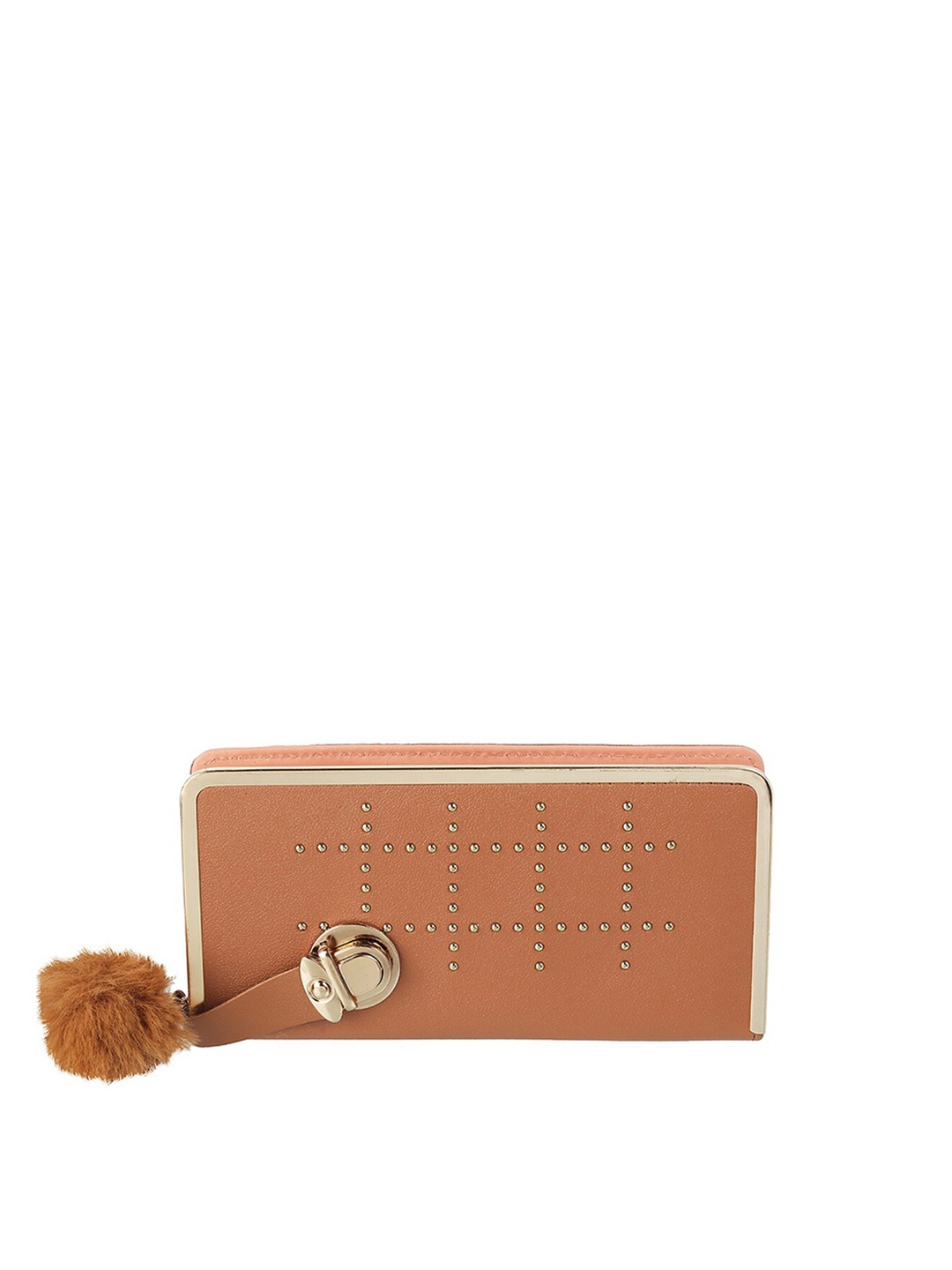 

WALKWAY by Metro Women Tan Checked Zip Around Wallet