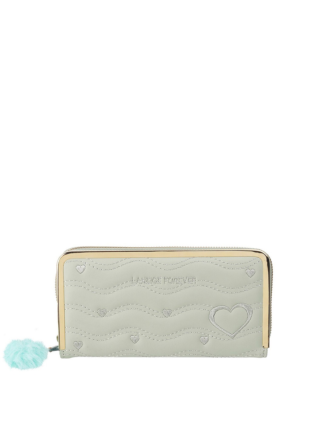 

WALKWAY by Metro Women Green & Gold-Toned Zip Around Wallet