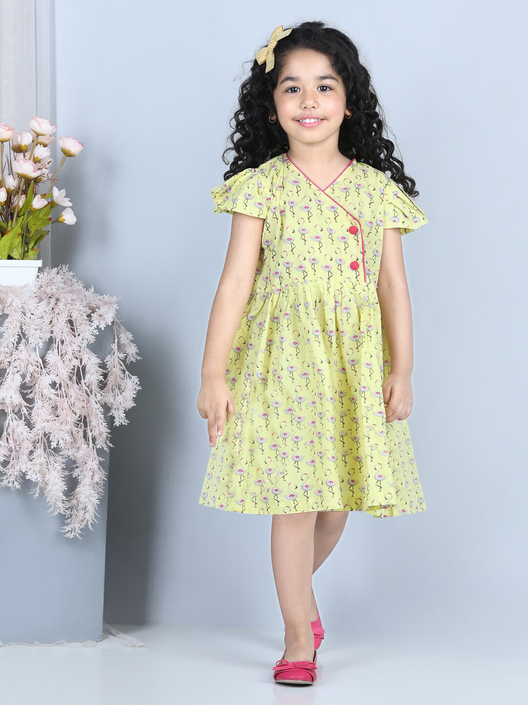 

Kinder Kids Yellow Floral Cotton Dress