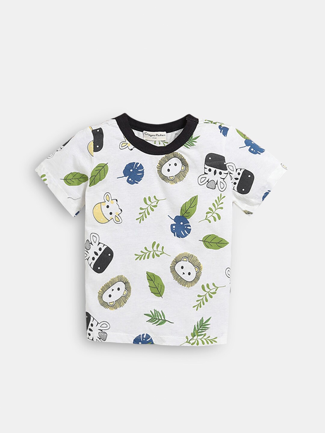 

Hopscotch Boys Off White Sports Printed T-shirt